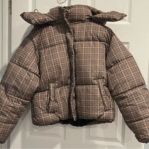 Plaid women Puffer Jacket